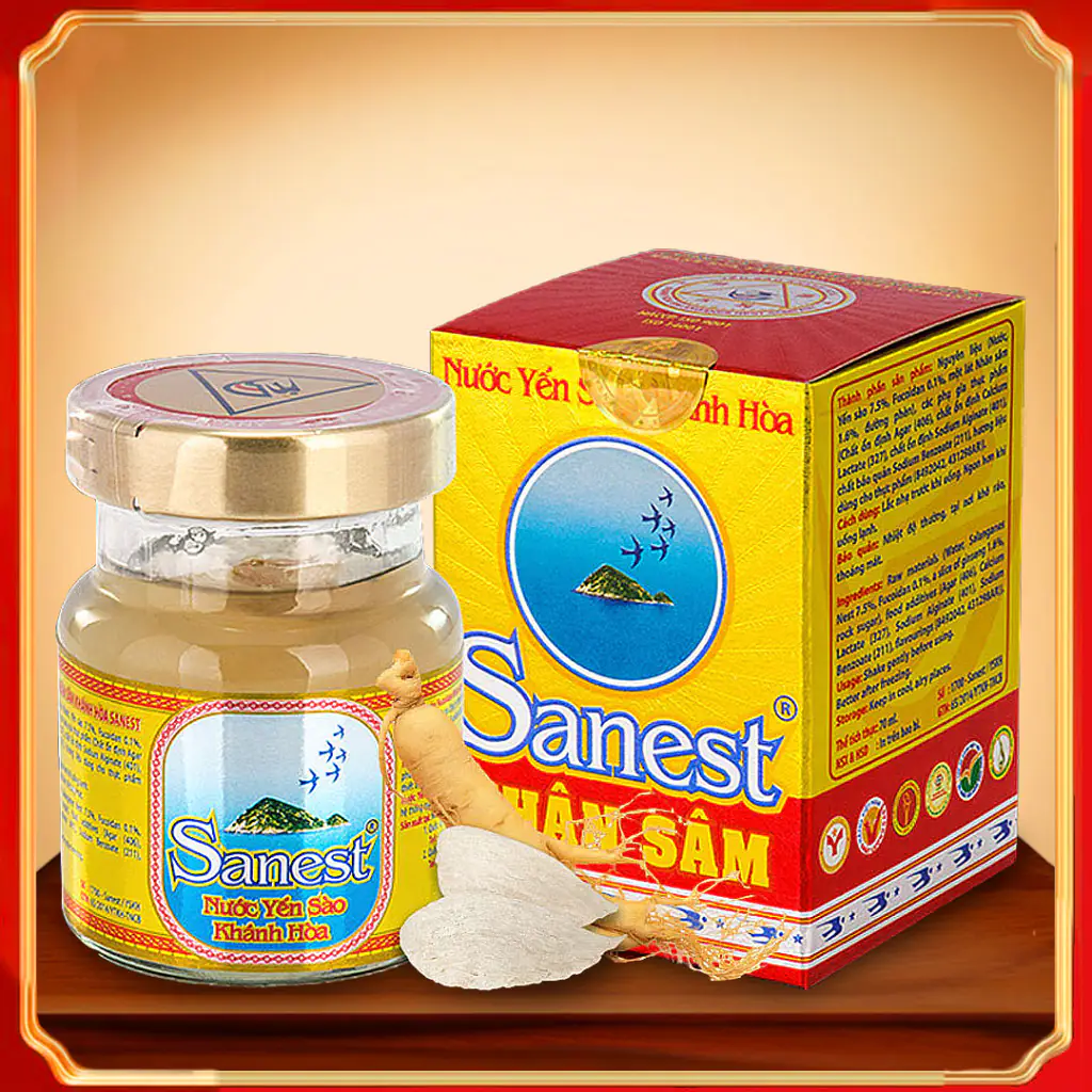 Nước Yến Sào Khánh Hòa Sanest Nhân sâm (21%) Lọ 70ml