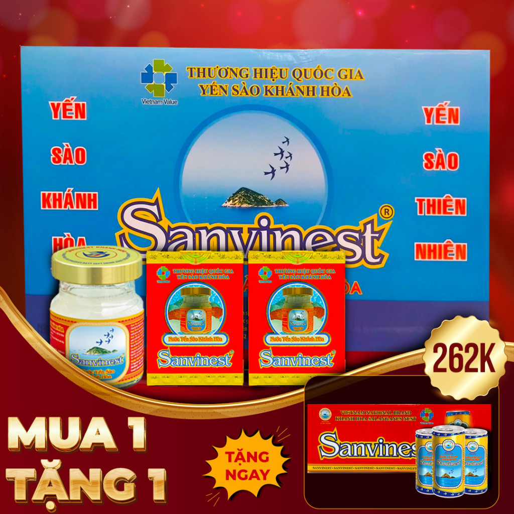 Thùng Nước Yến Sào Khánh Hòa Sanest 105 Lọ x 70ml