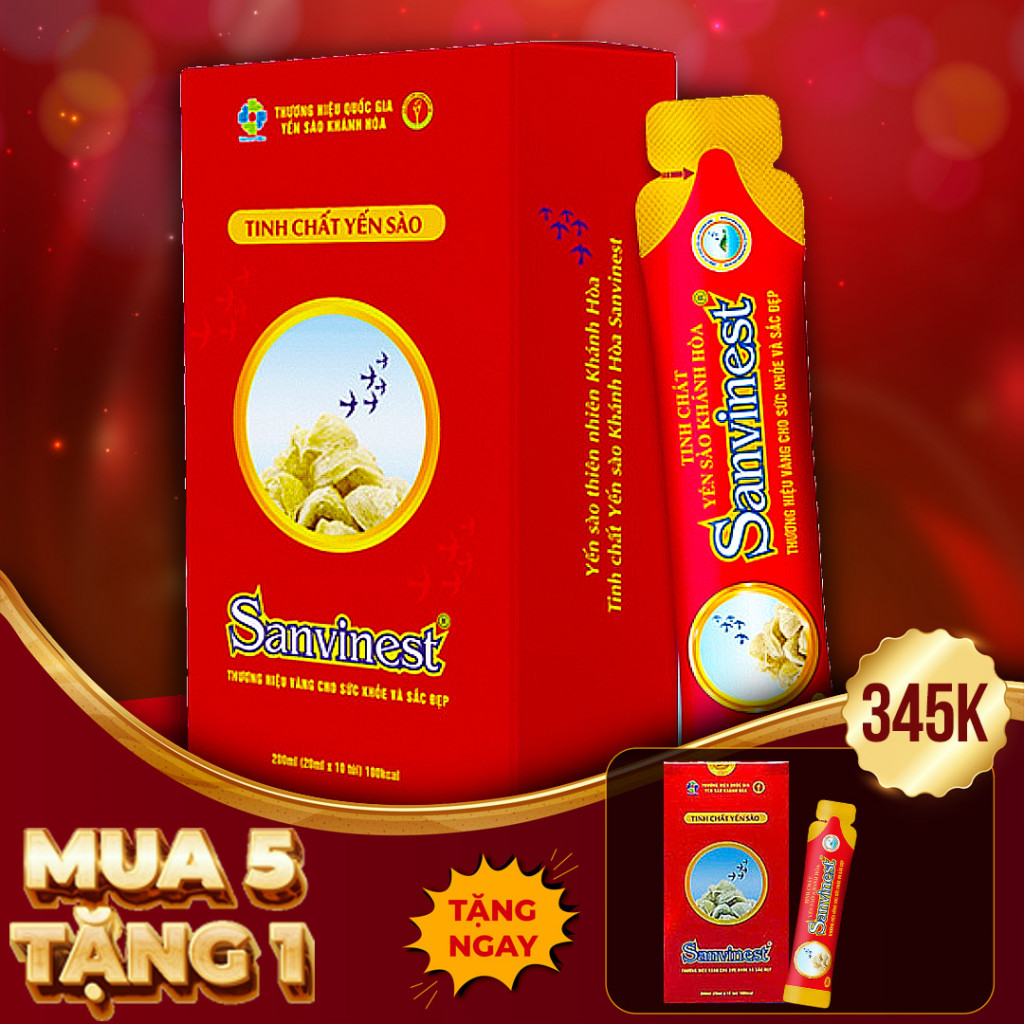 Tinh chất Yến Sào Khánh Hòa Sanest Hộp 10 Túi x 20ml