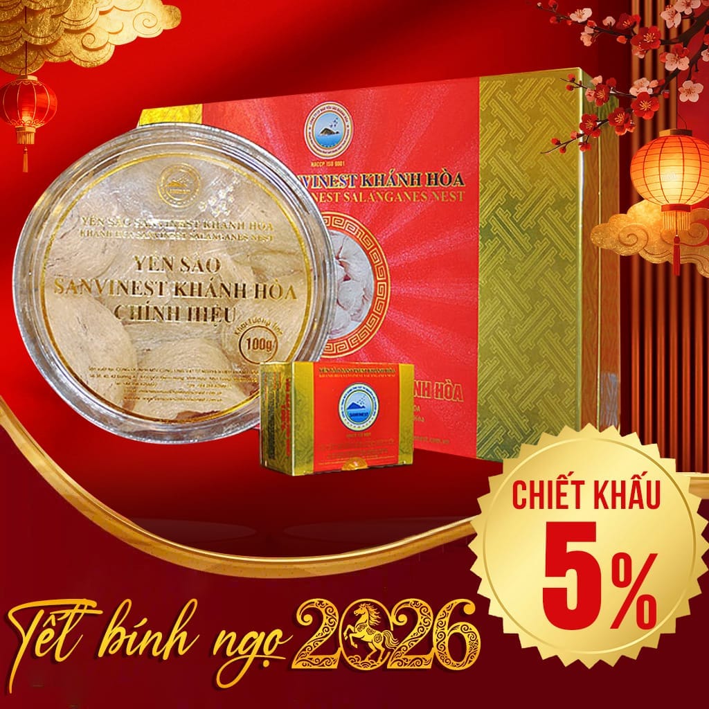 Yến Sào Sơ Chế Cao Cấp Sanvinest Khánh Hòa Hộp 100g
